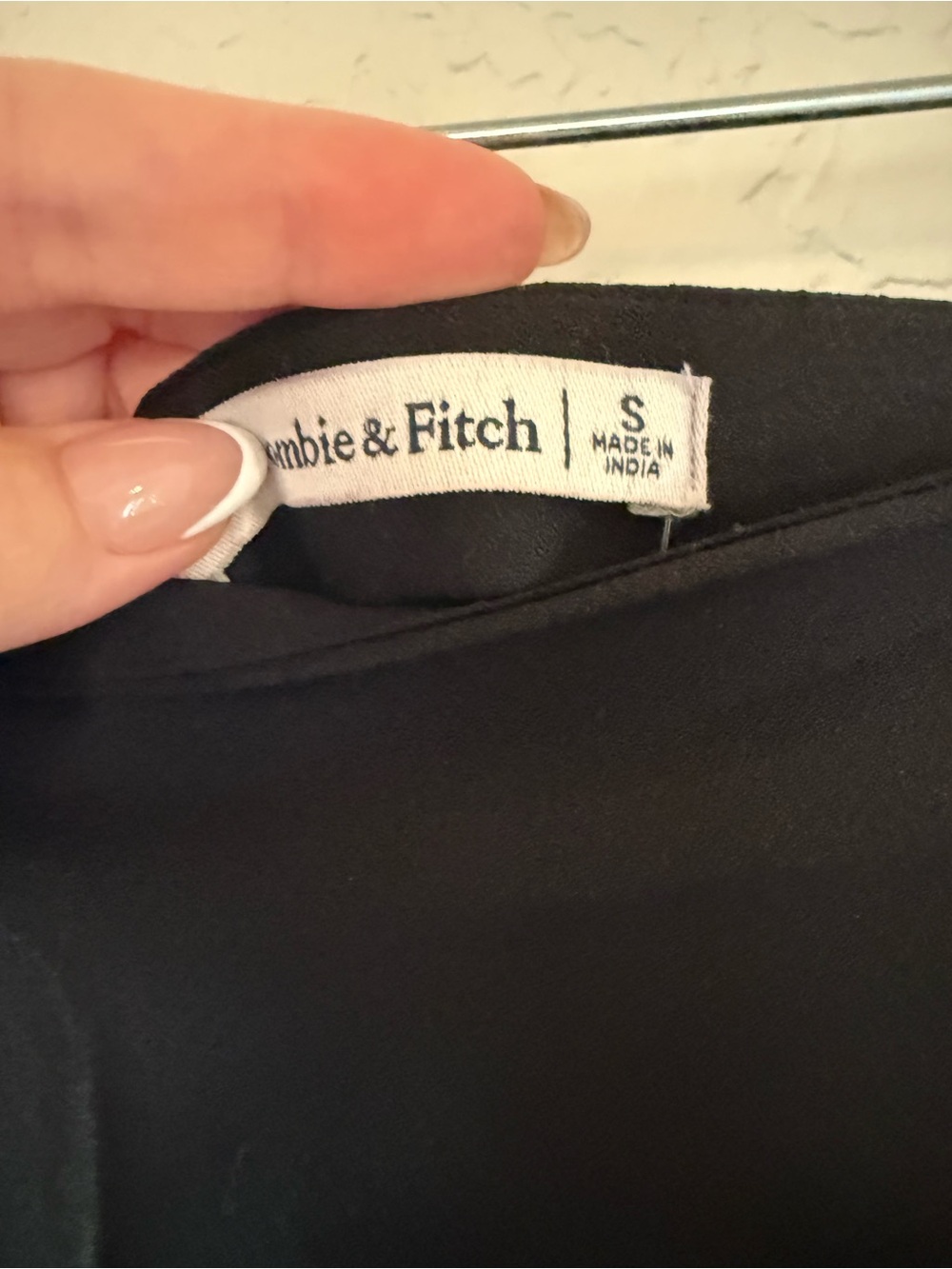 NWT Abercrombie & Fitch Black Midi Skirt with Front Slit - Picture 2 of 6